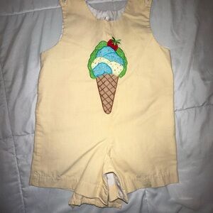 Ice Cream Print Kids One Piece - Cream